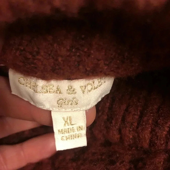 Chelsea & Violet Girls Knit Turtleneck Pullover Sweater Size XL color Plum - Picture 4 of 5